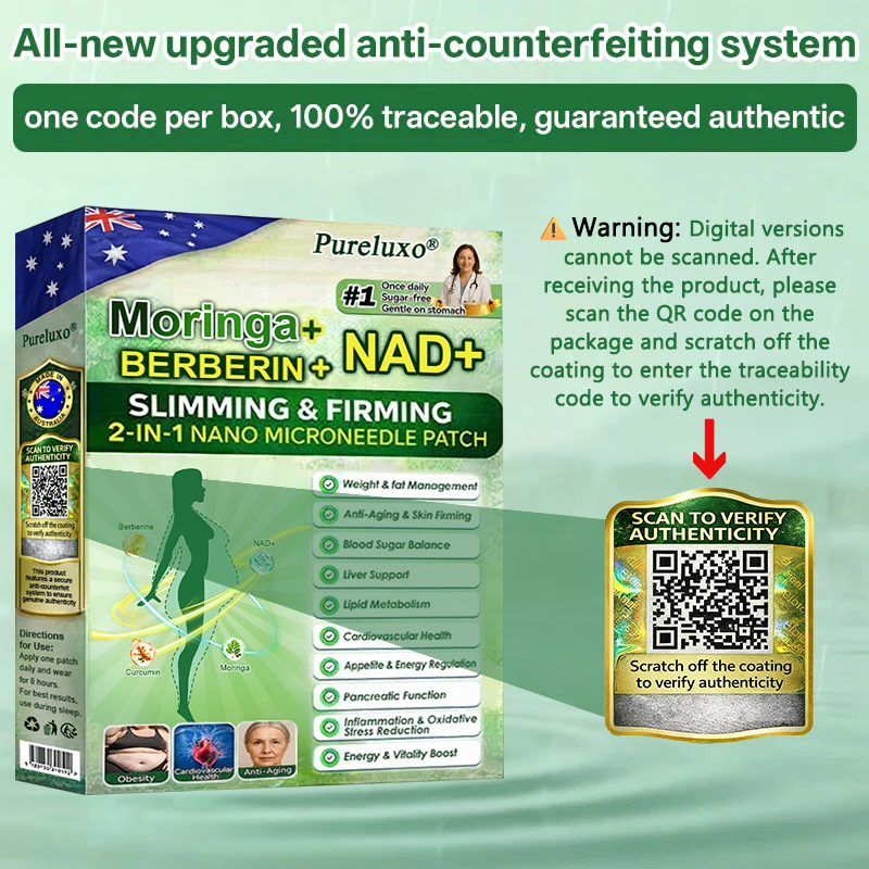 【𝐿𝑎𝑠𝑡 𝐷𝑎𝑦 𝑃𝑟𝑜𝑚𝑜𝑡𝑖𝑜𝑛 70% 𝑂𝐹𝐹】|𝙋𝙪𝙧𝙚𝙡𝙪𝙭𝙤® 𝑴𝒐𝒓𝒊𝒏𝒈𝒂 & 𝑩𝒆𝒓𝒃𝒆𝒓𝒊𝒏𝒆 *NAD+| Slimming & Firming 2-in-1 Nano Microneedle Patch🇦🇺|𝘉𝘢𝘤𝘬𝘦𝘥 𝘣𝘺 𝘴𝘤𝘪𝘦𝘯𝘤𝘦 | 10-𝗂𝗇-𝟣 𝖿𝗈𝗋𝗆𝗎𝗅𝖺 | 𝑅𝑒𝑠𝑢𝑙𝑡𝑠 𝑖𝑛 7 𝑑𝑎𝑦𝑠 ⏳