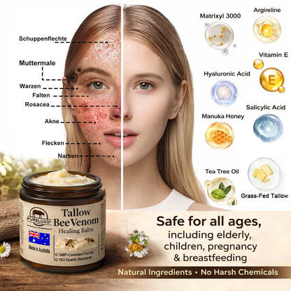 【70% OFF Wraps Up Today】Pureluxo® 🐄Tallow Bee Venom Healing Balm（Sorts Out Spots, Wrinkles & Knackered Skin — Steroid-Free）