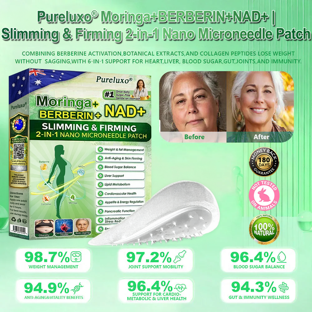 【🇦🇺𝐿𝑎𝑠𝑡 𝐷𝑎𝑦 𝑃𝑟𝑜𝑚𝑜𝑡𝑖𝑜𝑛 70% 𝑂𝐹𝐹】|𝙋𝙪𝙧𝙚𝙡𝙪𝙭𝙤® 𝑴𝒐𝒓𝒊𝒏𝒈𝒂 & 𝑩𝒆𝒓𝒃𝒆𝒓𝒊𝒏𝒆 *NAD+| Slimming & Firming 2-in-1 Nano Microneedle Patch|𝘉𝘢𝘤𝘬𝘦𝘥 𝘣𝘺 𝘴𝘤𝘪𝘦𝘯𝘤𝘦 | 10-𝗂𝗇-𝟣 𝖿𝗈𝗋𝗆𝗎𝗅𝖺 | 𝑅𝑒𝑠𝑢𝑙𝑡𝑠 𝑖𝑛 7 𝑑𝑎𝑦𝑠 ⏳